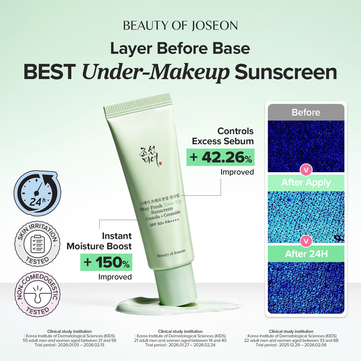BEAUTY OF JOSEON | Stay Fresh Tone-Up Sunscreen SPF50+ PA++++ - 50ml