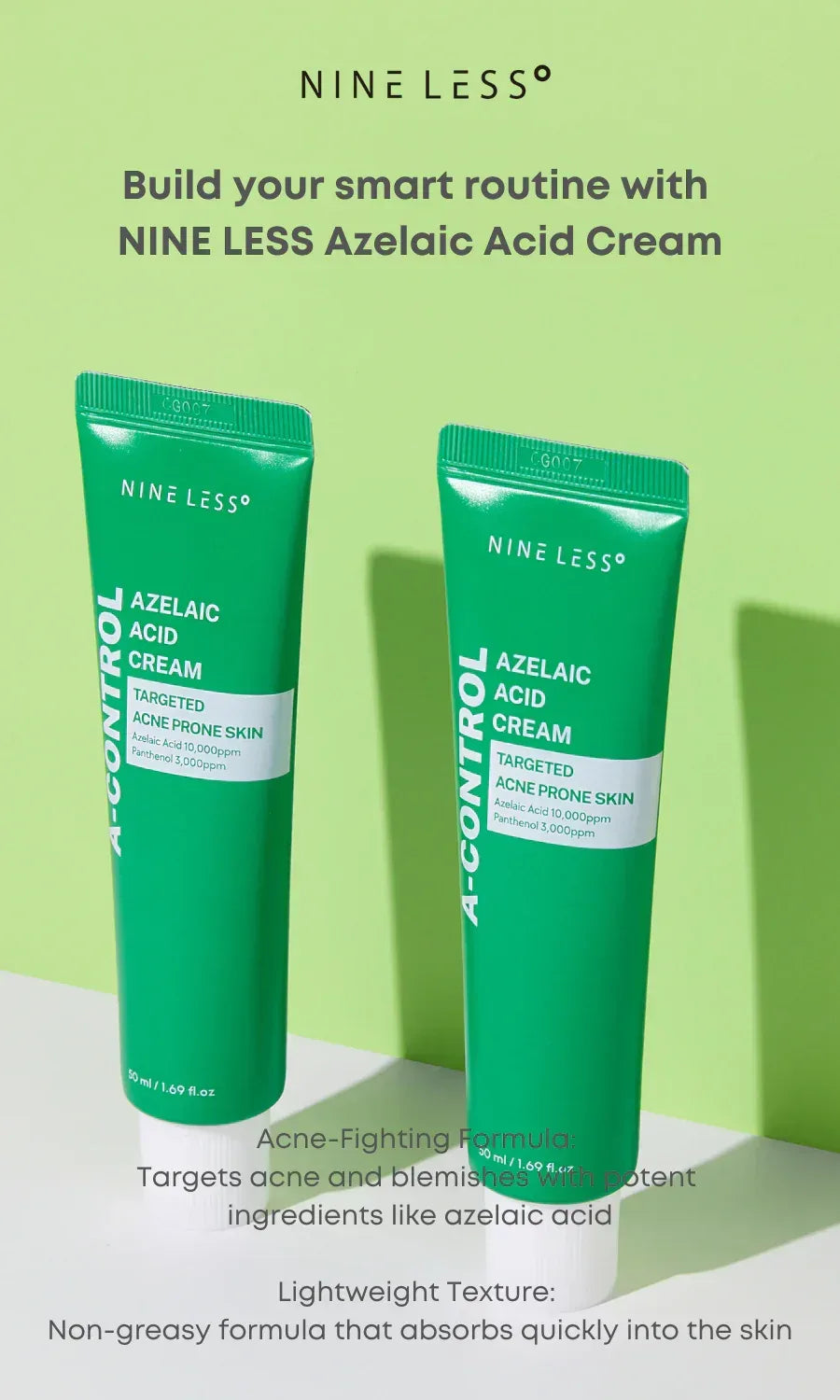 NINE LESS | A-Control Azelaic Acid Cream Mini - 15 ml - InternationalCosmetic