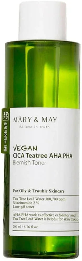 MARY & MAY | Vegan Cica Teatree AHA PHA Toner - 200 ml - InternationalCosmetic