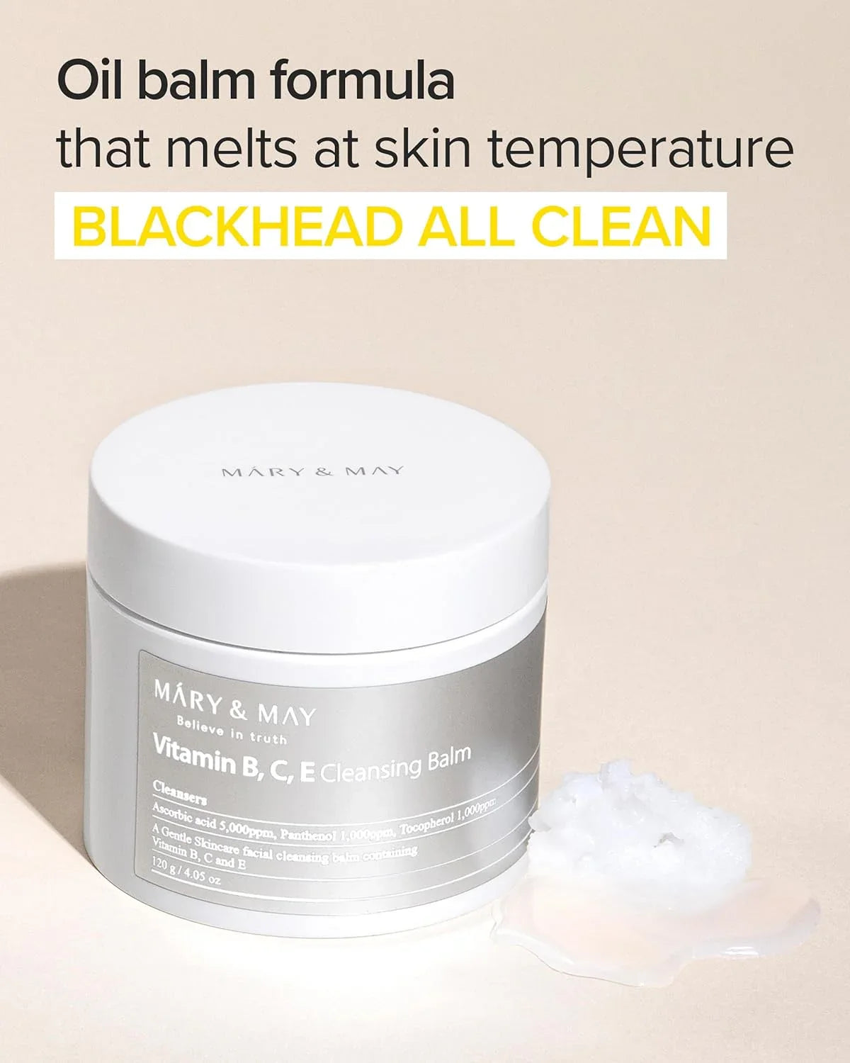 MARY & MAY | Vitamin B C E Cleansing Balm - 120 ml - InternationalCosmetic