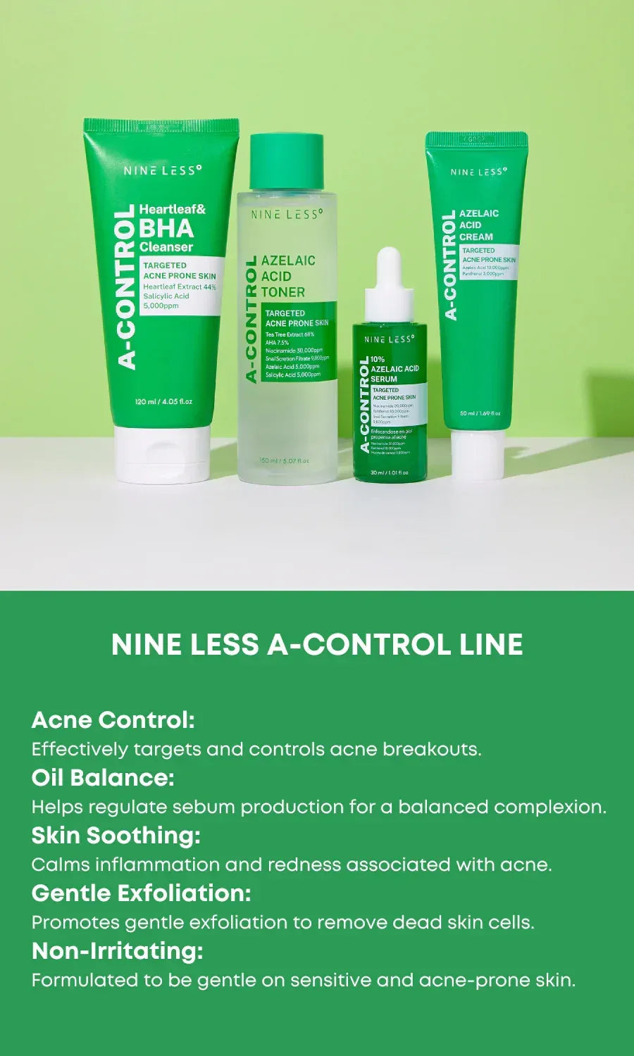 NINE LESS | A-Control Azelaic Acid Cream Mini - 15 ml - InternationalCosmetic