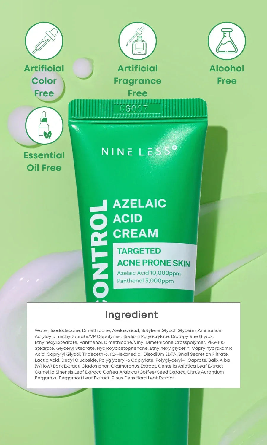 NINE LESS | A-Control Azelaic Acid Cream Mini - 15 ml - InternationalCosmetic