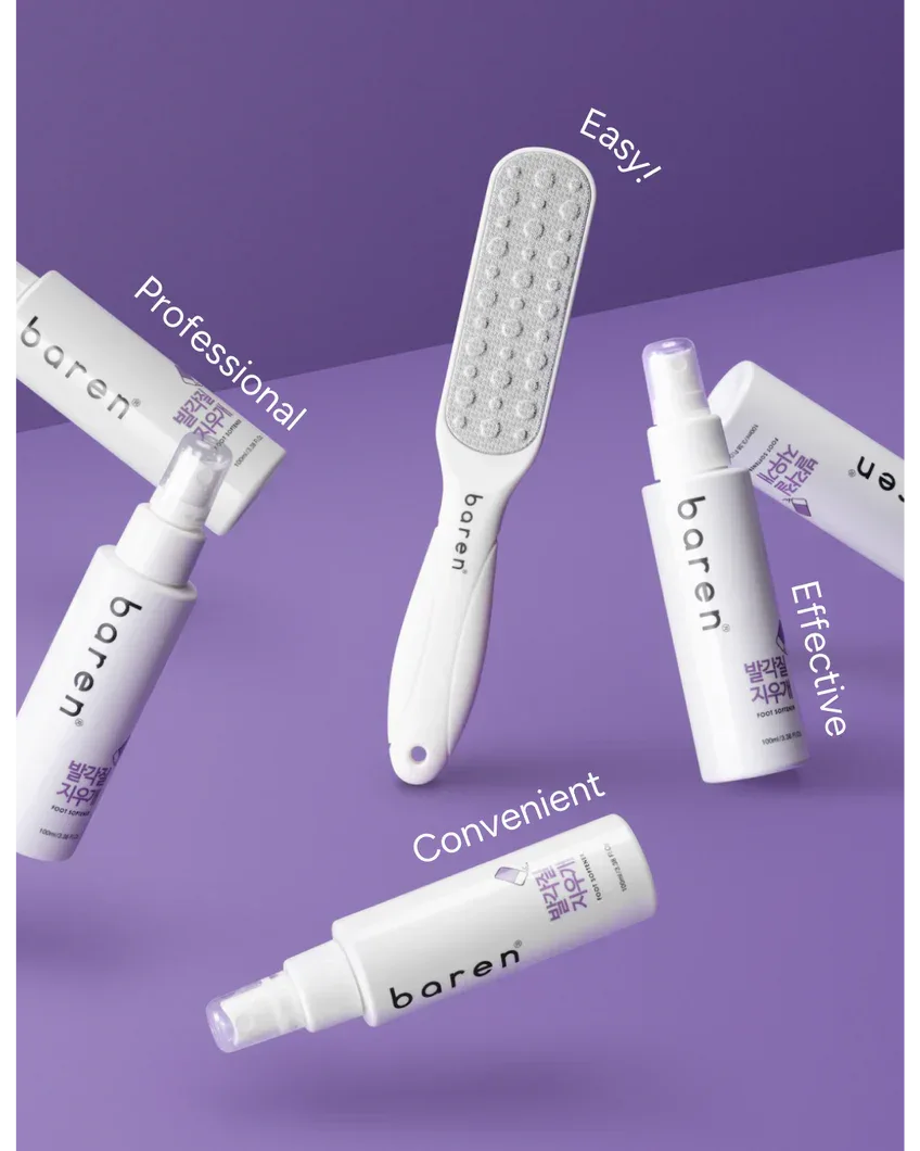BAREN | Callus Remover Kit for Feet: Foot File & Peeling Foot Spray - InternationalCosmetic