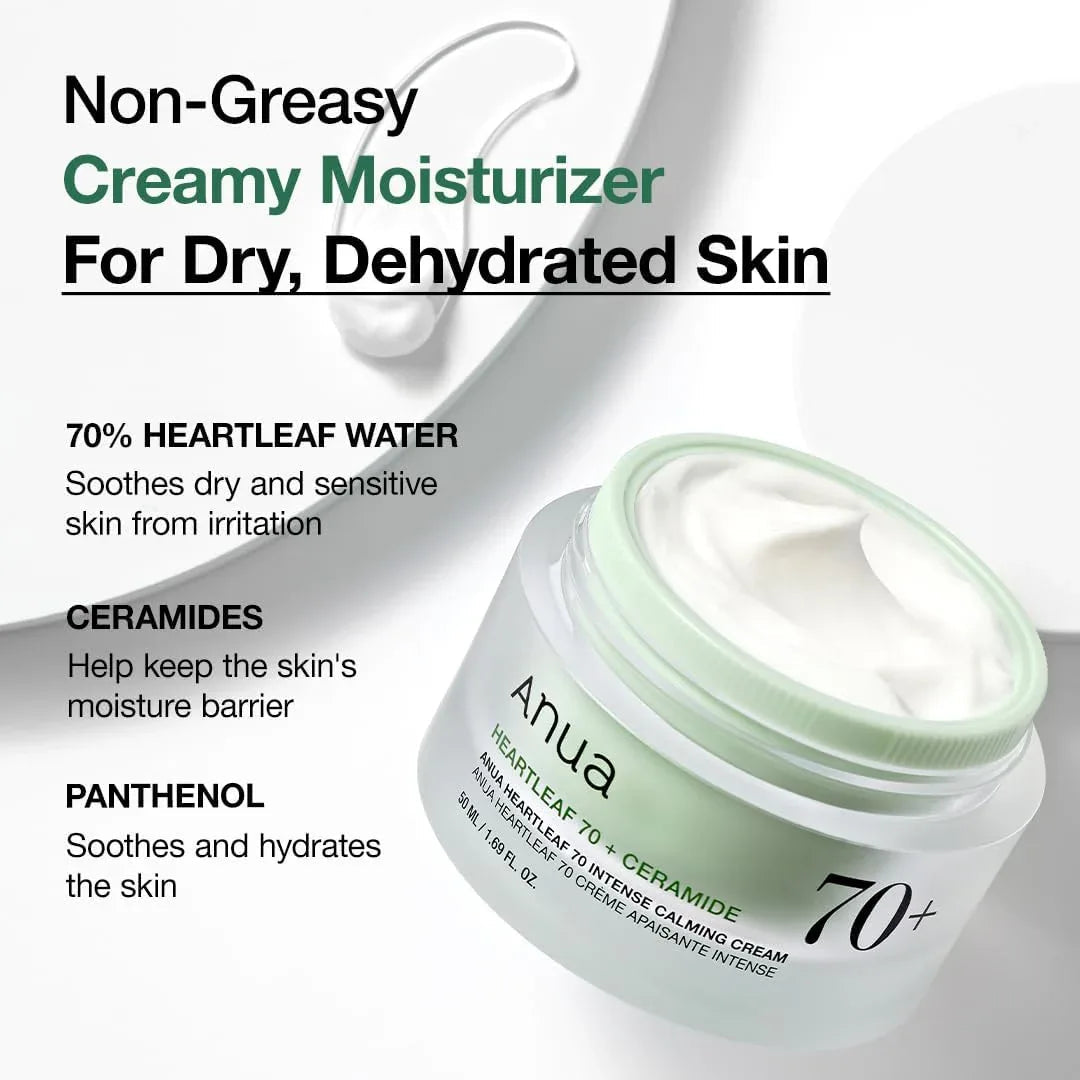 ANUA | Heartleaf 70 + Ceramide Intense Calming Cream - 50ml - InternationalCosmetic