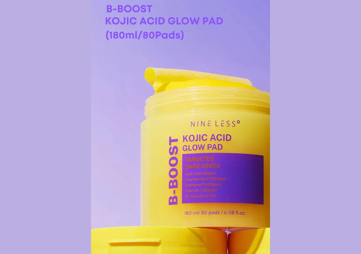 NINE LESS | B-Boost Kojic Acid Glow Pad - 80 ud - InternationalCosmetic