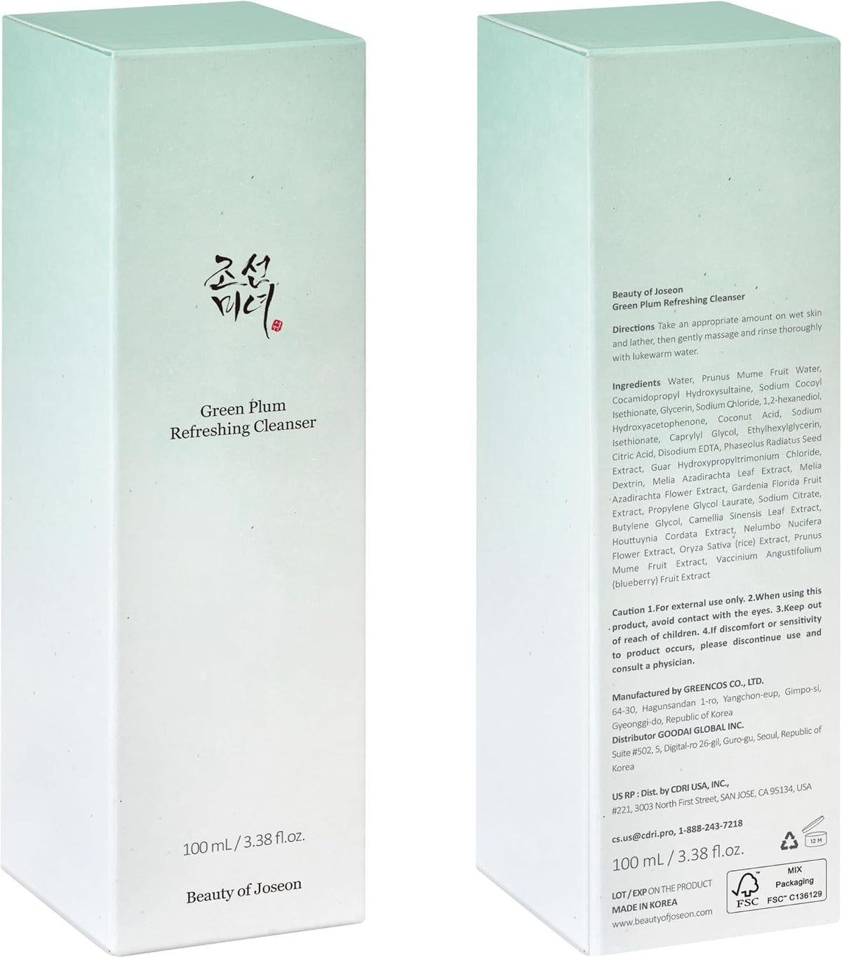 BEAUTY OF JOSEON | Green Plum Refreshing Cleanser