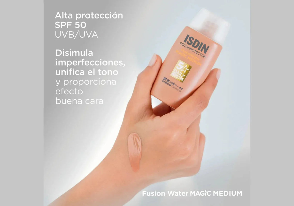 ISDIN | Fusion Water MAGIC Medium SPF 50 - 50ml - InternationalCosmetic