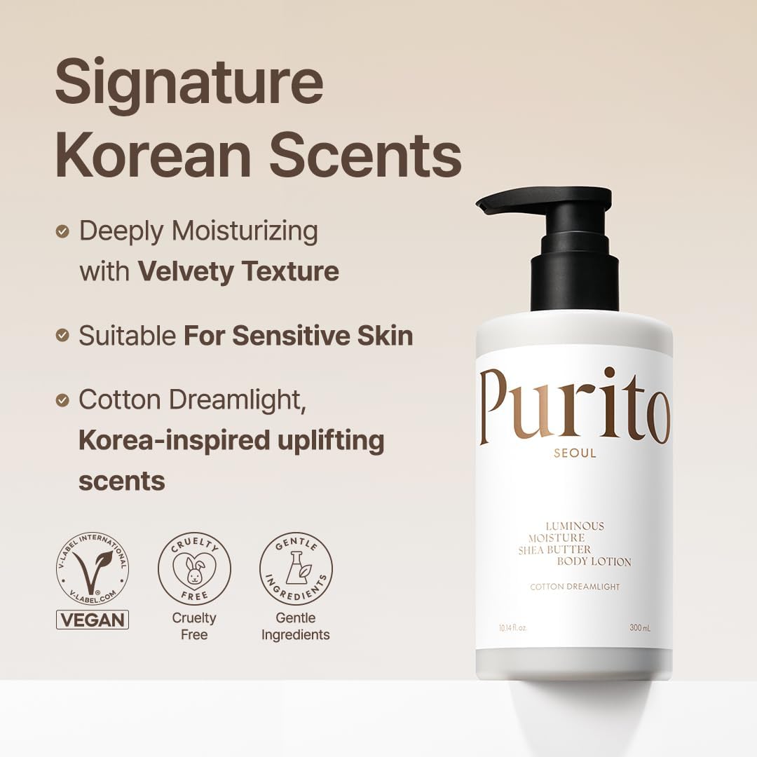 PURITO | Luminous Moisture Shea Butter Body Lotion Cotton Dreamlight - 300ml