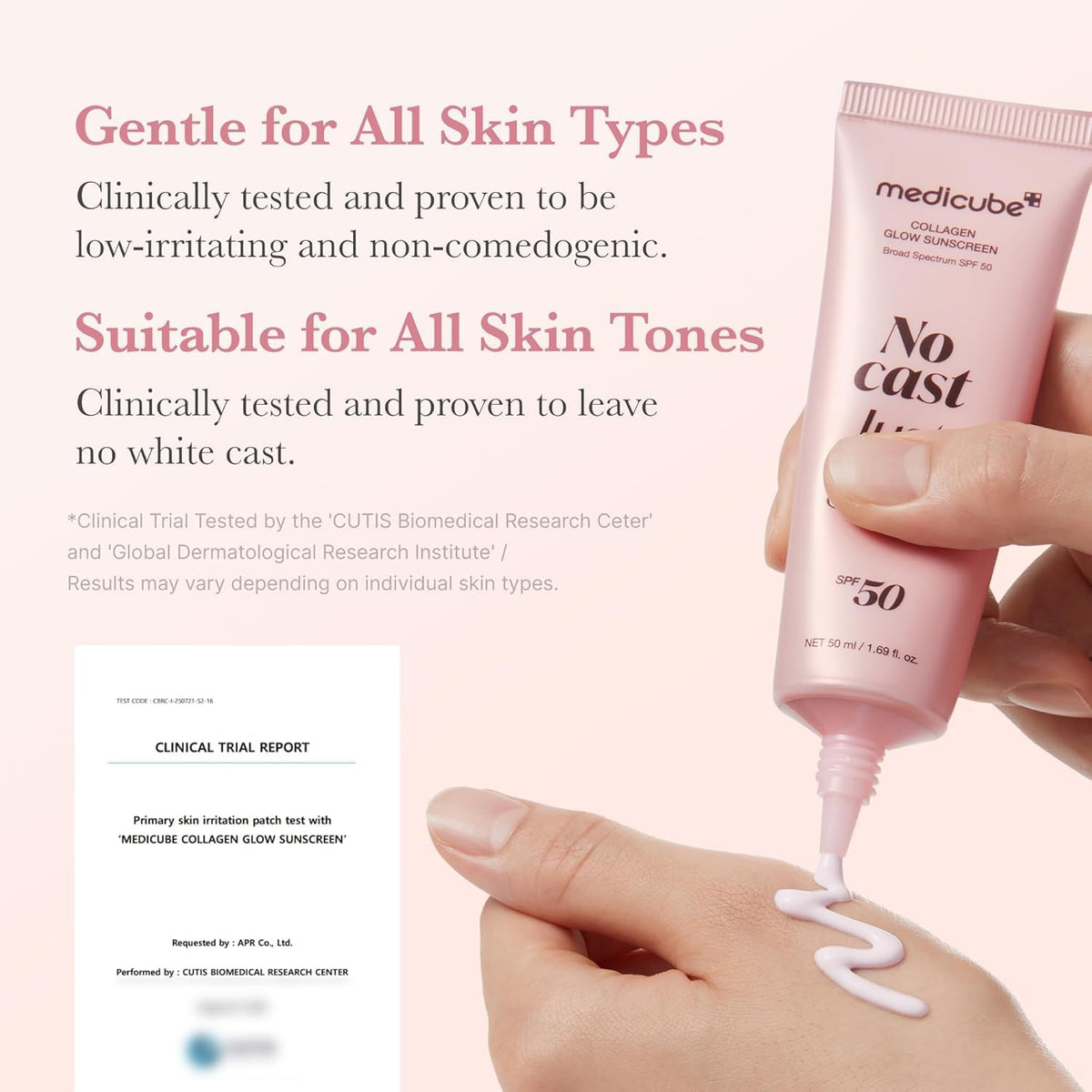 MEDICUBE | Collagen Glow Sunscreen SPF 50 PA++++ - 50ml | No Cast Just Glow