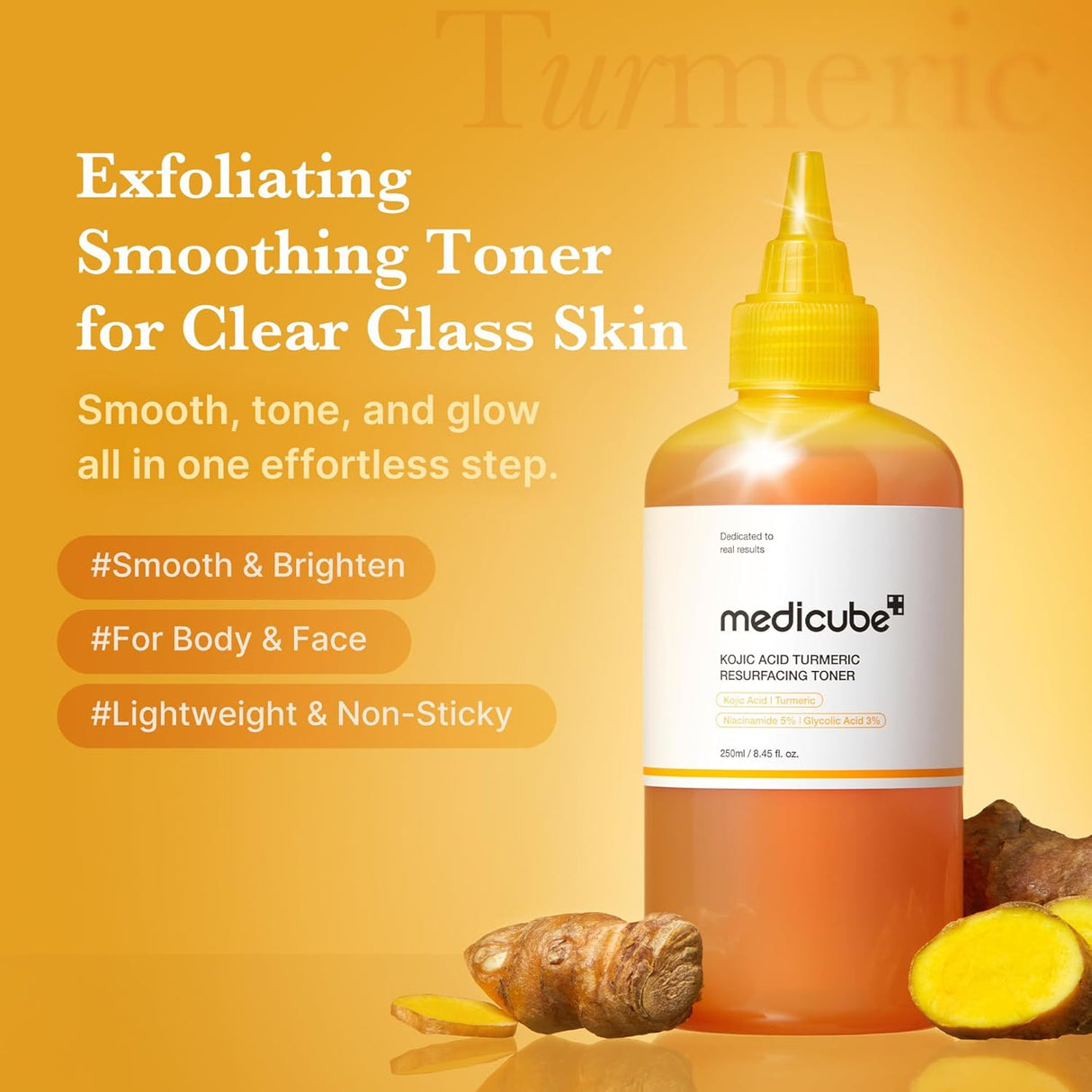 MEDICUBE | Kojic Acid Turmeric Resurfacing Toner - 250ml