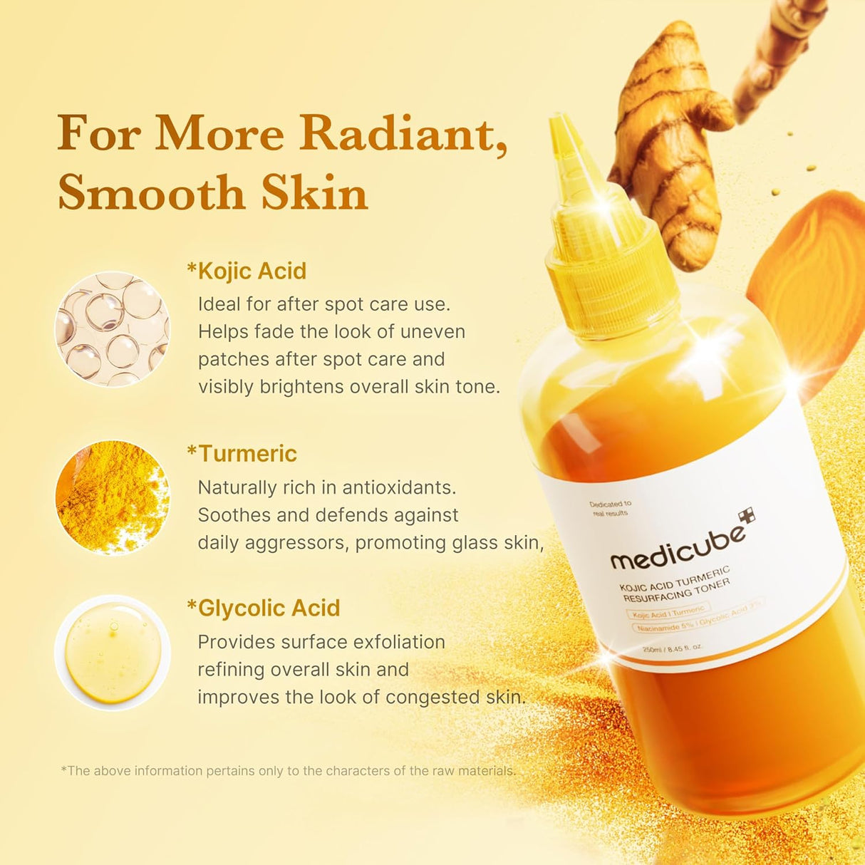 MEDICUBE | Kojic Acid Turmeric Resurfacing Toner - 250ml