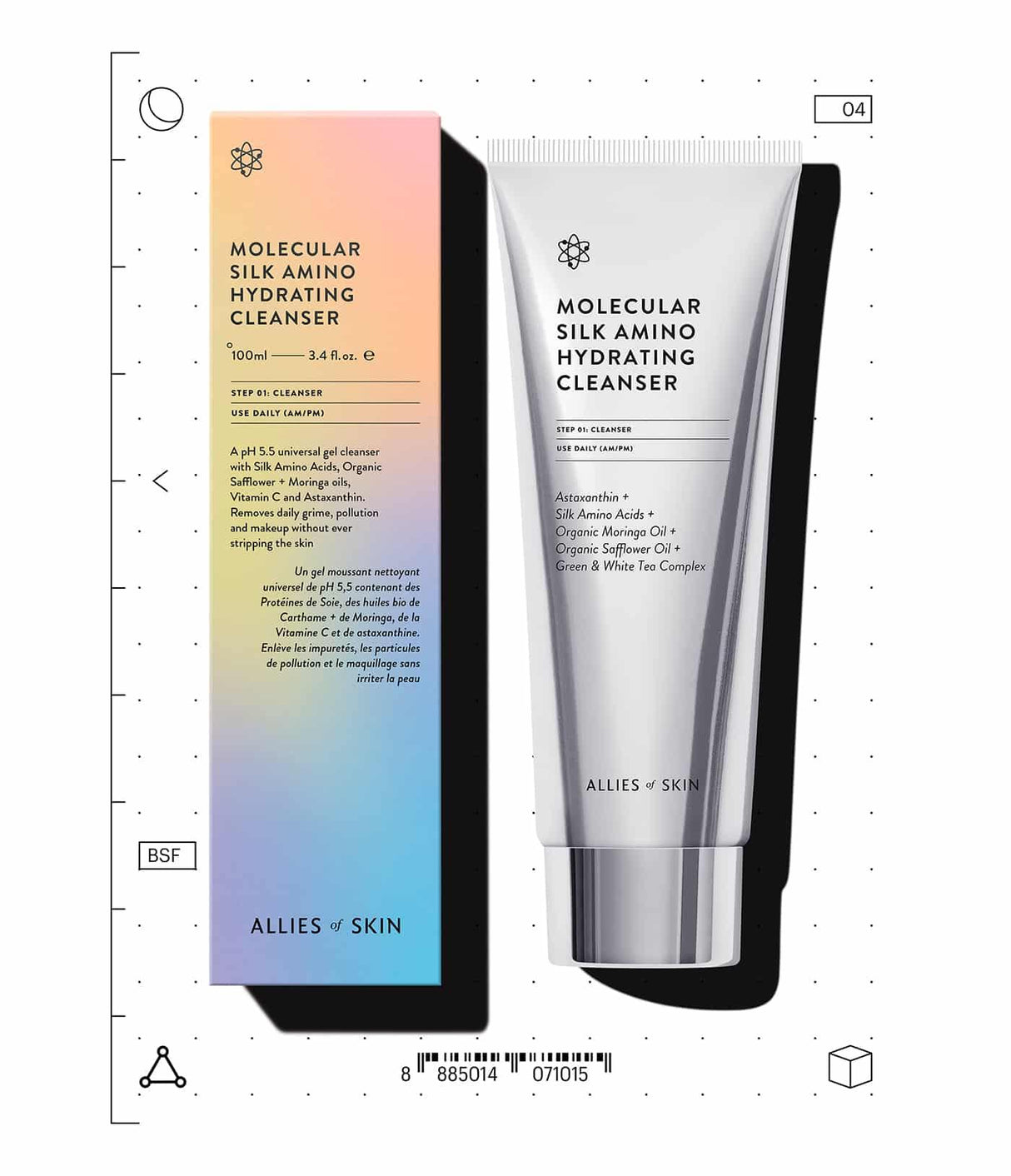 ALLIES OF SKIN | Formato de Viaje Molecular Silk Amino Hydrating Cleanser - 25ml - InternationalCosmetic