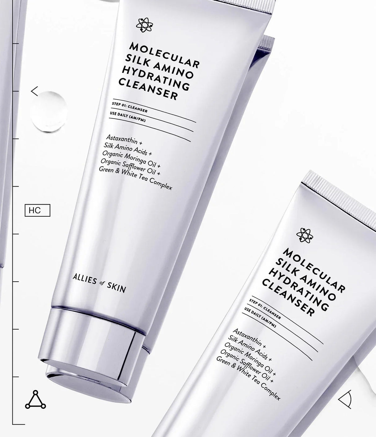 ALLIES OF SKIN | Formato de Viaje Molecular Silk Amino Hydrating Cleanser - 25ml - InternationalCosmetic