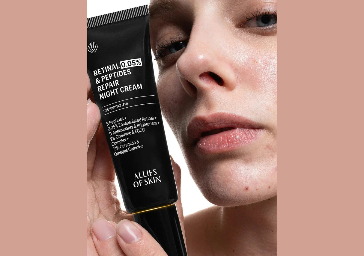 ALLIES OF SKIN | Retinal 0.05% & Peptides Repair Night Cream - 50ml - InternationalCosmetic