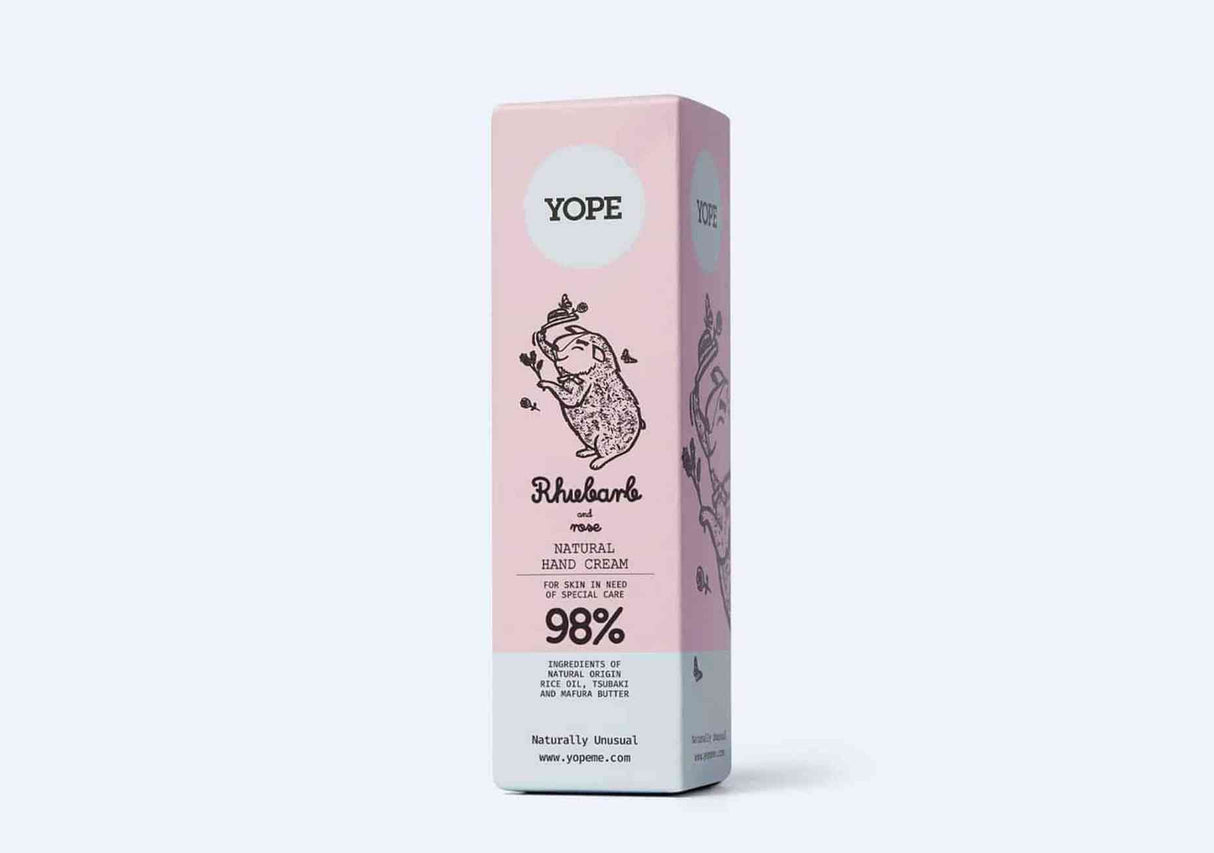 YOPE | Rhubarb and Rose Hand Cream - 50ml - InternationalCosmetic