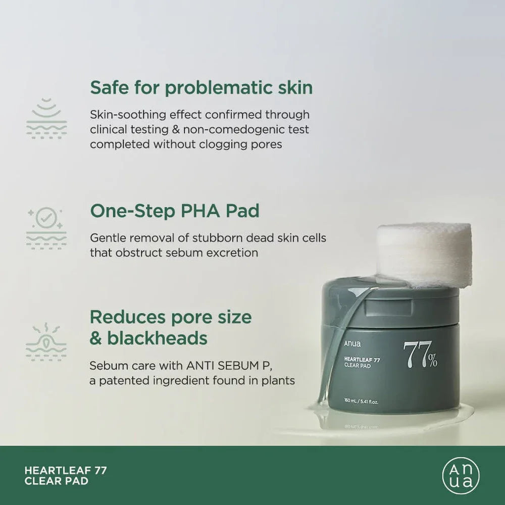 ANUA | Heartleaf 77% Toner Clear Pad - 70ud - InternationalCosmetic