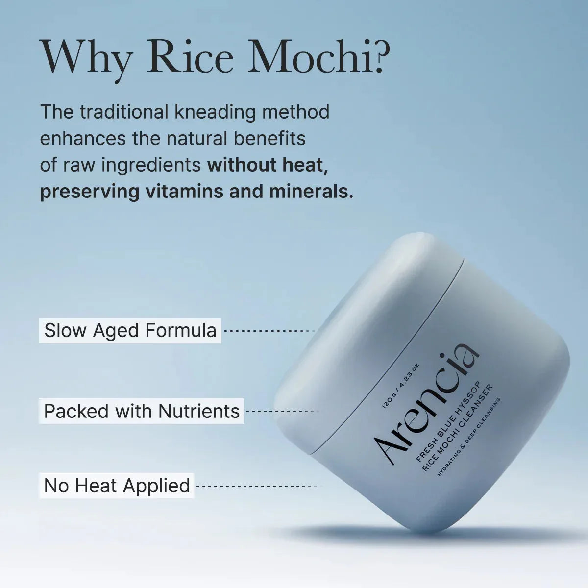 ARENCIA | Fresh Blue Hyssop Rice Mochi Cleanser - 120ml - InternationalCosmetic