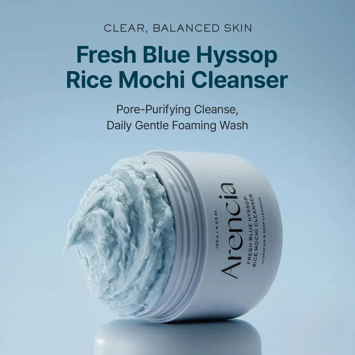 ARENCIA | Fresh Blue Hyssop Rice Mochi Cleanser - 120ml - InternationalCosmetic