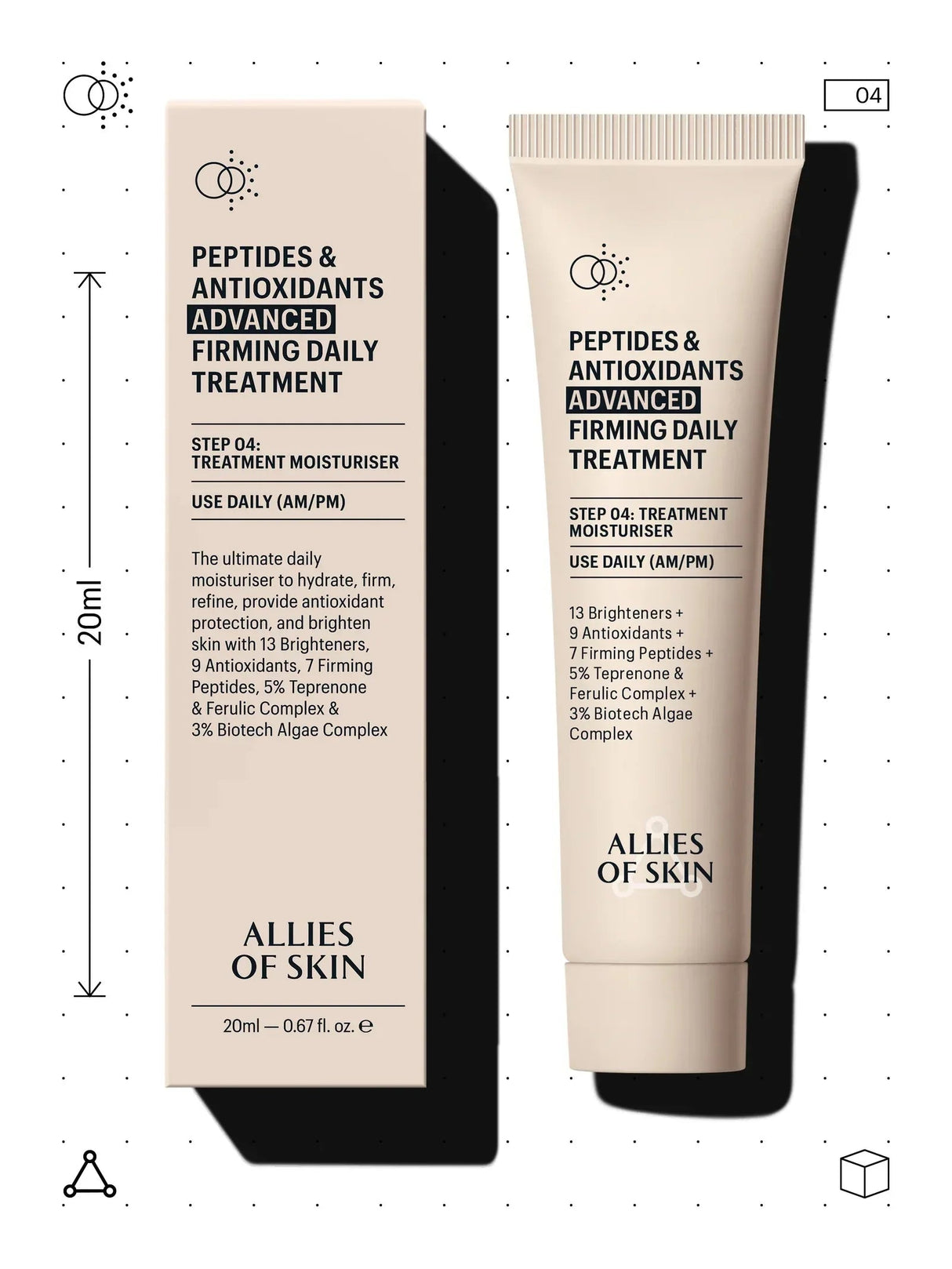 ALLIES OF SKIN | Peptides & Antioxidants ADVANCED Firming Daily Treatment - InternationalCosmetic