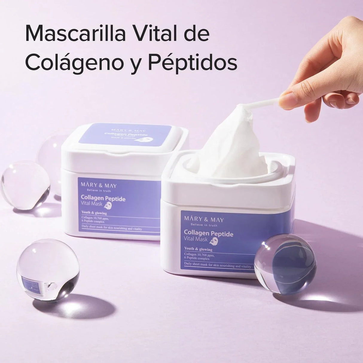 MARY & MAY | Collagen Peptide Vital Mask 30 sheets - 400 ml - InternationalCosmetic