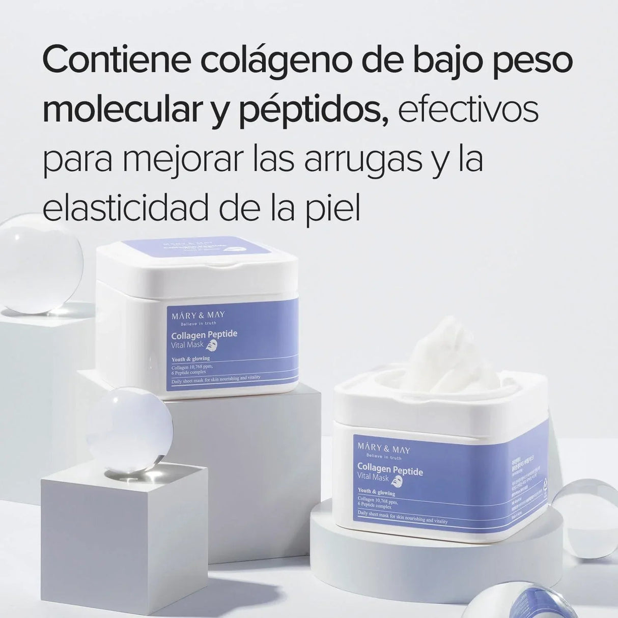 MARY & MAY | Collagen Peptide Vital Mask 30 sheets - 400 ml - InternationalCosmetic