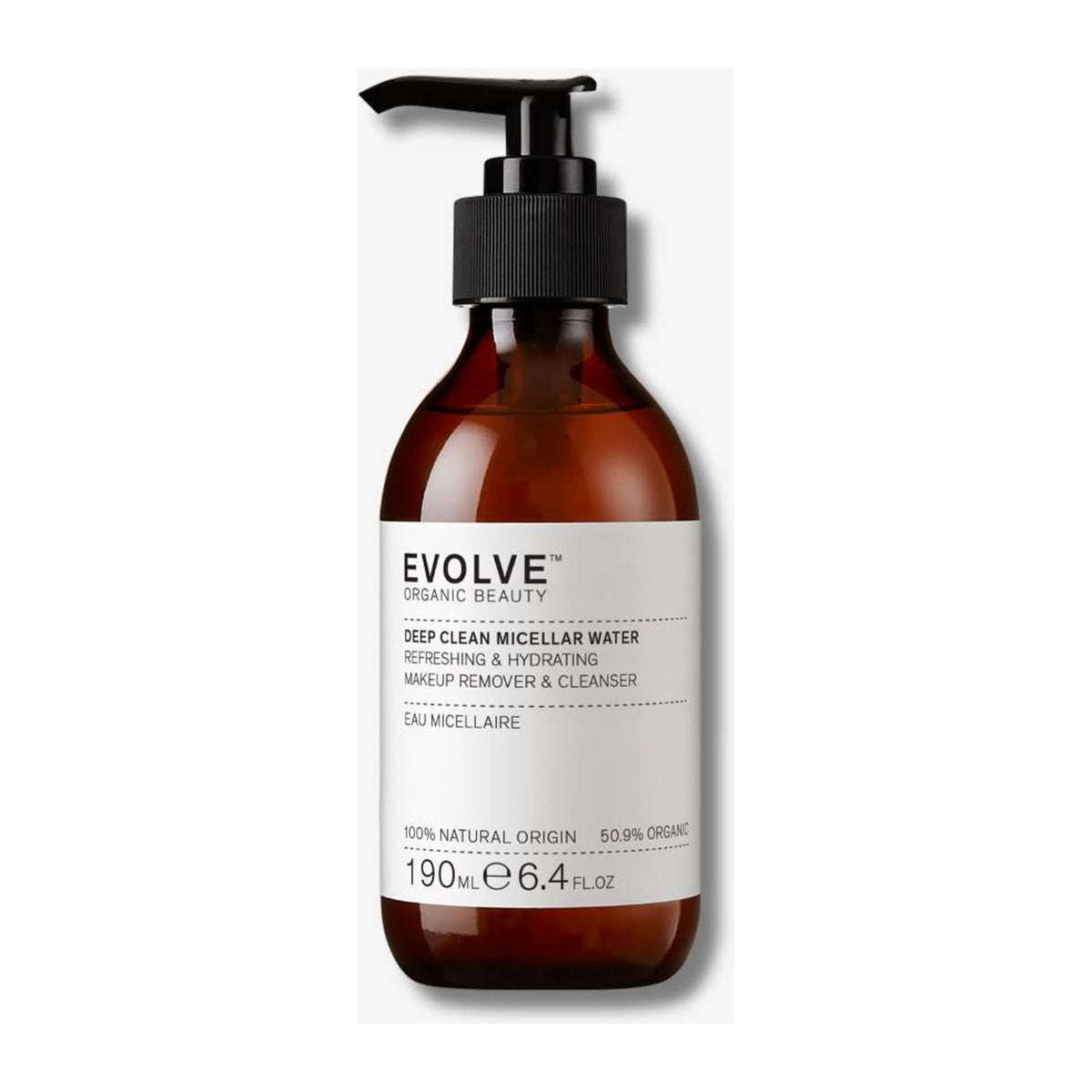 EVOLVE Deep Clean Micellar Water - 190ml: envase o producto exacto sobre fondo blanco; cuidado cosmético y resultados visibles