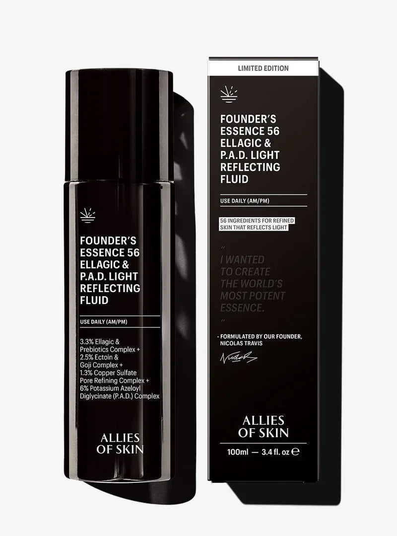 ALLIES OF SKIN | Founder’s Essence 56 Ellagic & P.A.D. Light Reflecting Fluid - 100ml - InternationalCosmetic