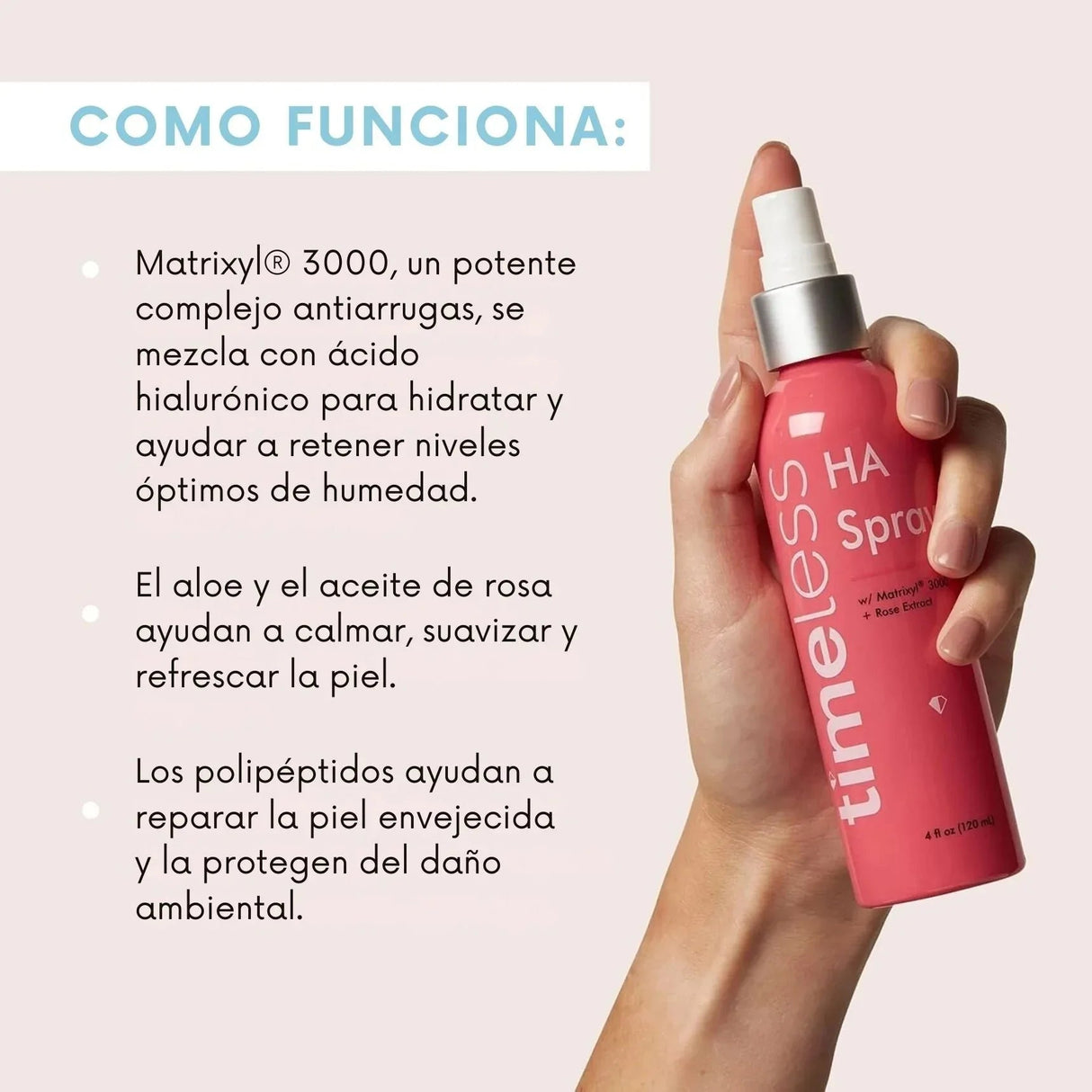TIMELESS | HA Spray Matrixyl 3000 + Rose Spray - 120ml - InternationalCosmetic