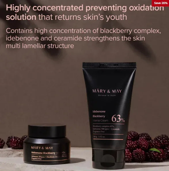 MARY & MAY | Idebenone Blackberry Intense Cream Mini - 12 g - InternationalCosmetic