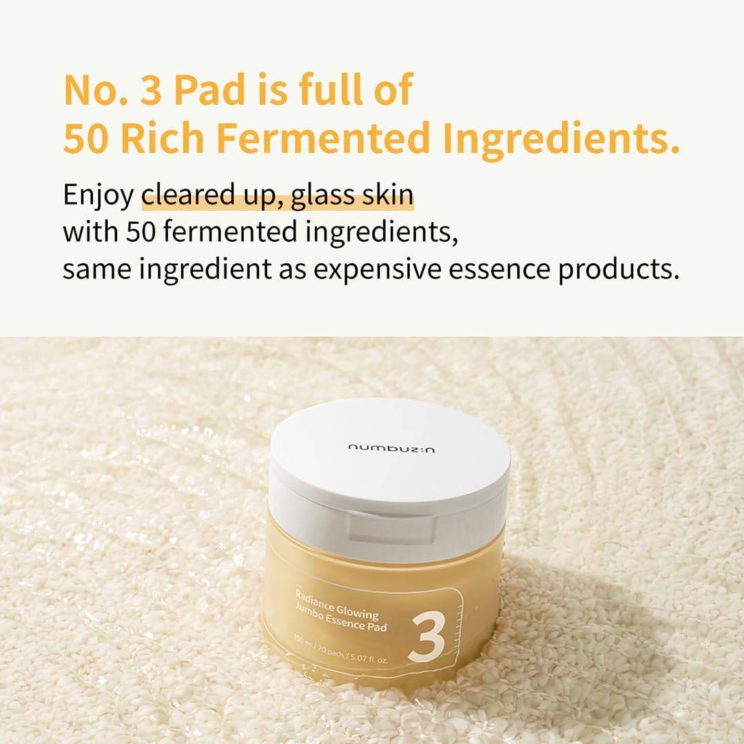 NUMBUZIN | No.3 Radiance Glowing Jumbo Essence Pad - 70 pads