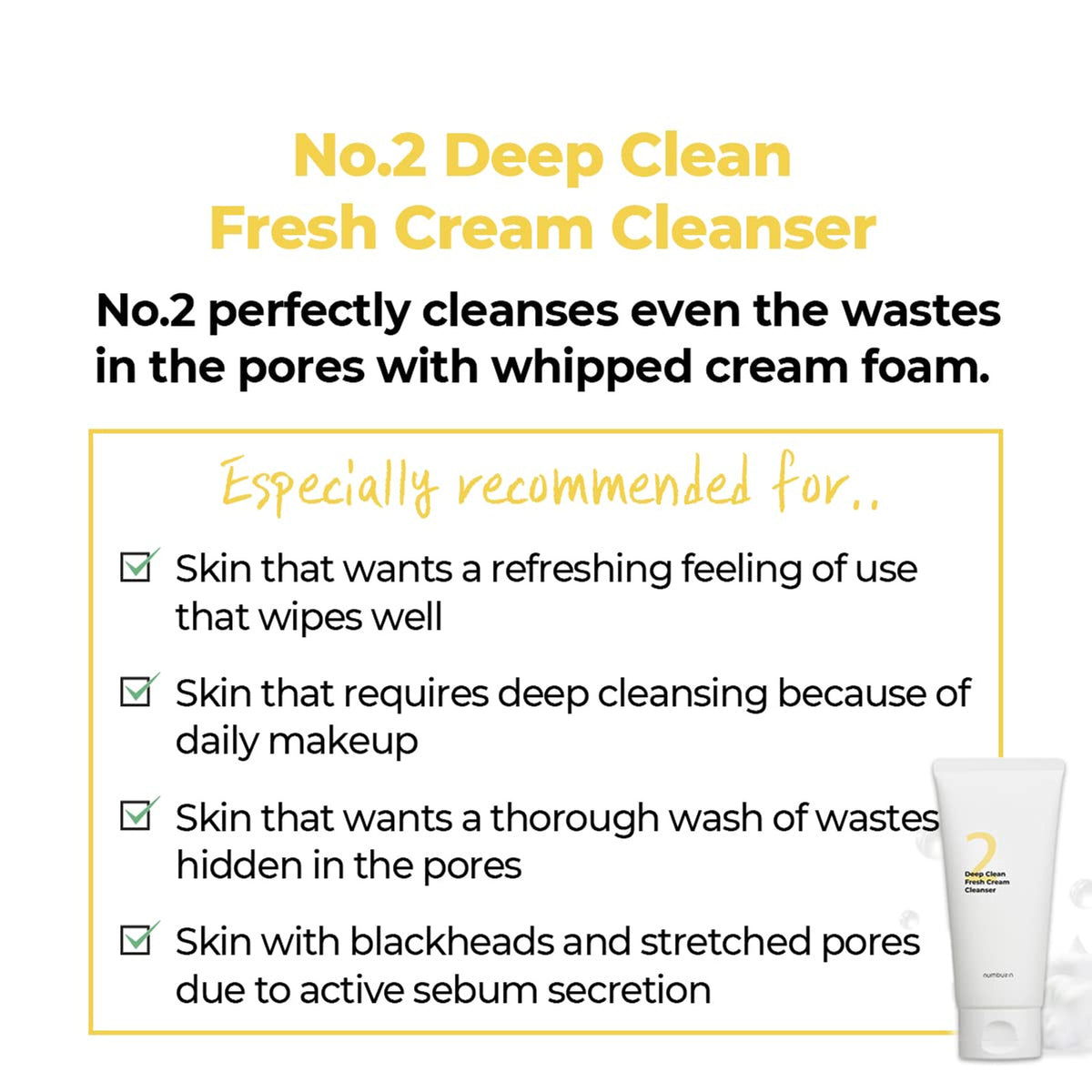 NUMBUZIN | No.2 Deep Clean Fresh Cream Cleanser - 120ml