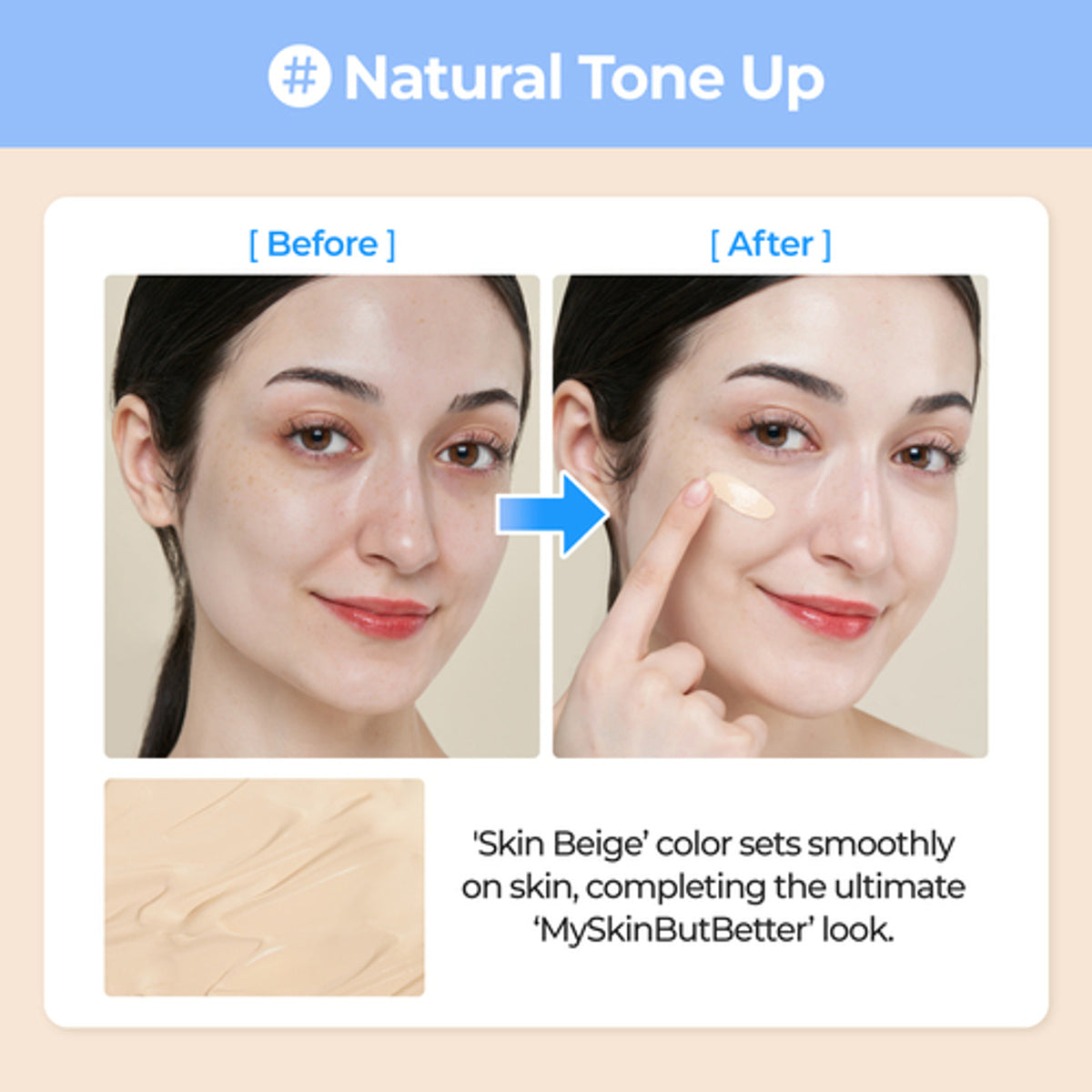 NUMBUZIN | No.3 Porcelain Base-Skip Tone Up Beige SPF50+ PA++++ - 50ml