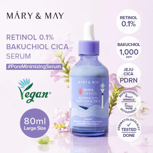 MARY & MAY | Retinol 0.1% Bakuchiol CICA Serum (Seoul Edition) - 80 ml - InternationalCosmetic