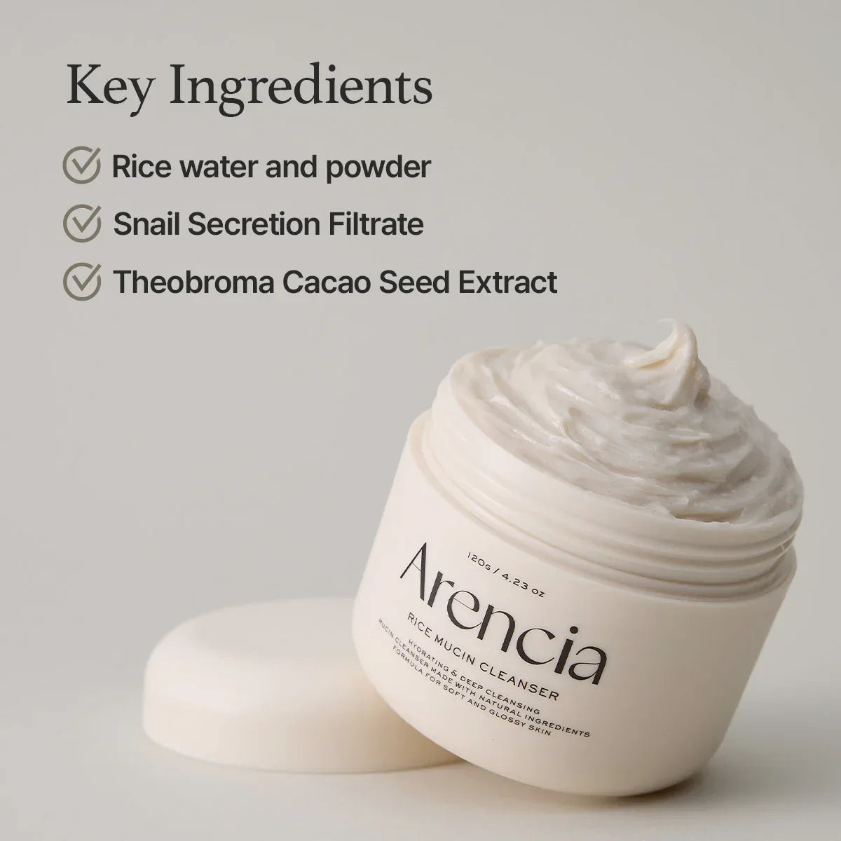 ARENCIA | Rice Mucin Face Cleanser - 120ml - InternationalCosmetic