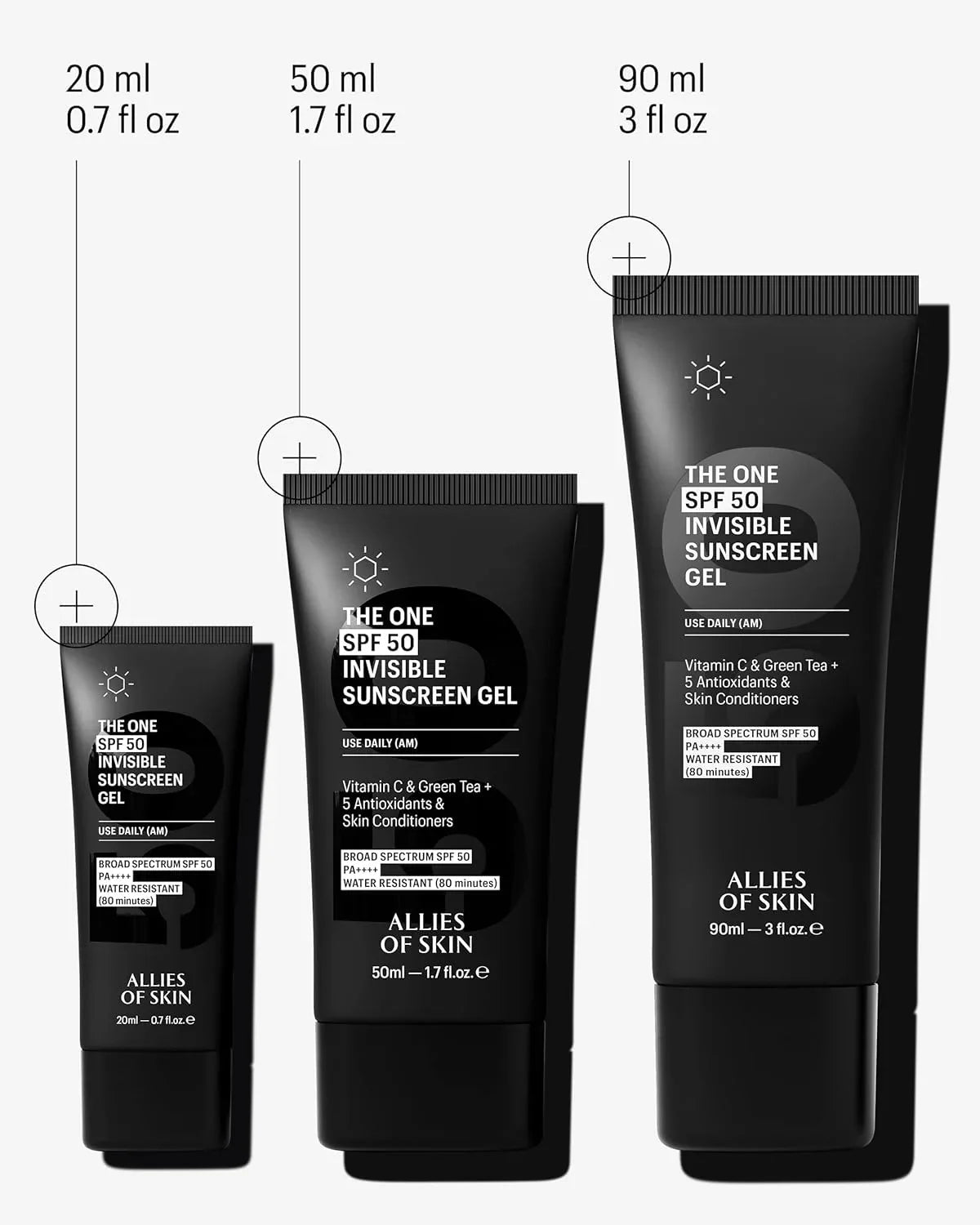 ALLIES OF SKIN | Formato viaje - THE ONE SPF 50 Invisible Sunscreen Gel - 20ml - InternationalCosmetic