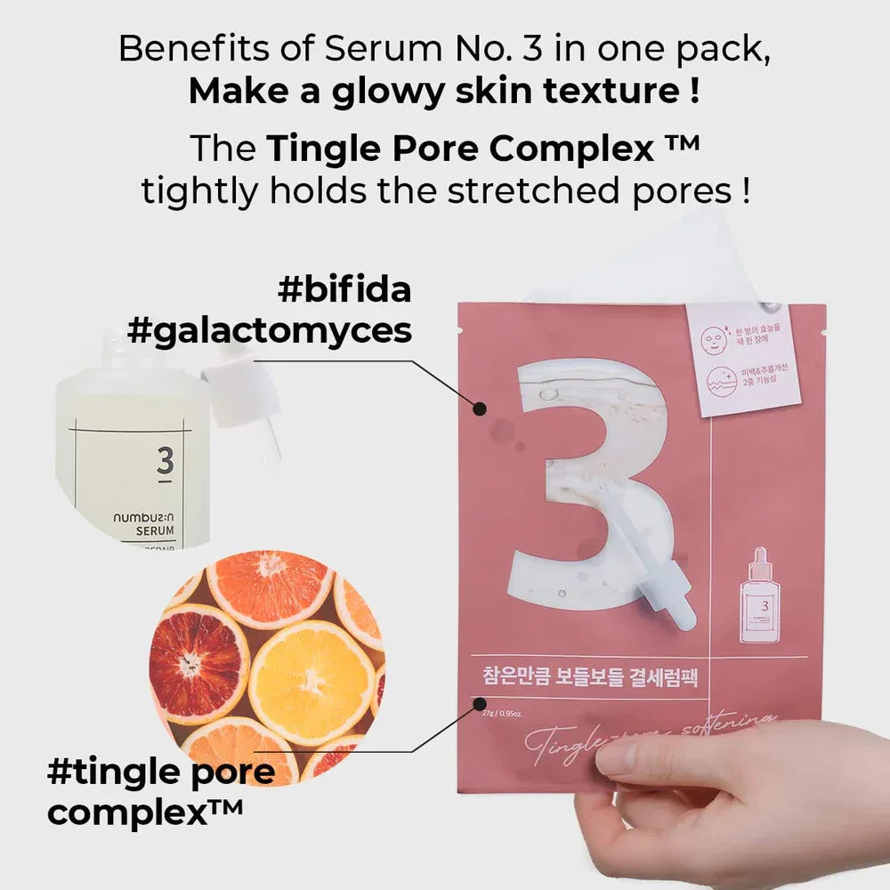 NUMBUZIN | No.3 Tingle-Pore Softening Sheet Mask - InternationalCosmetic