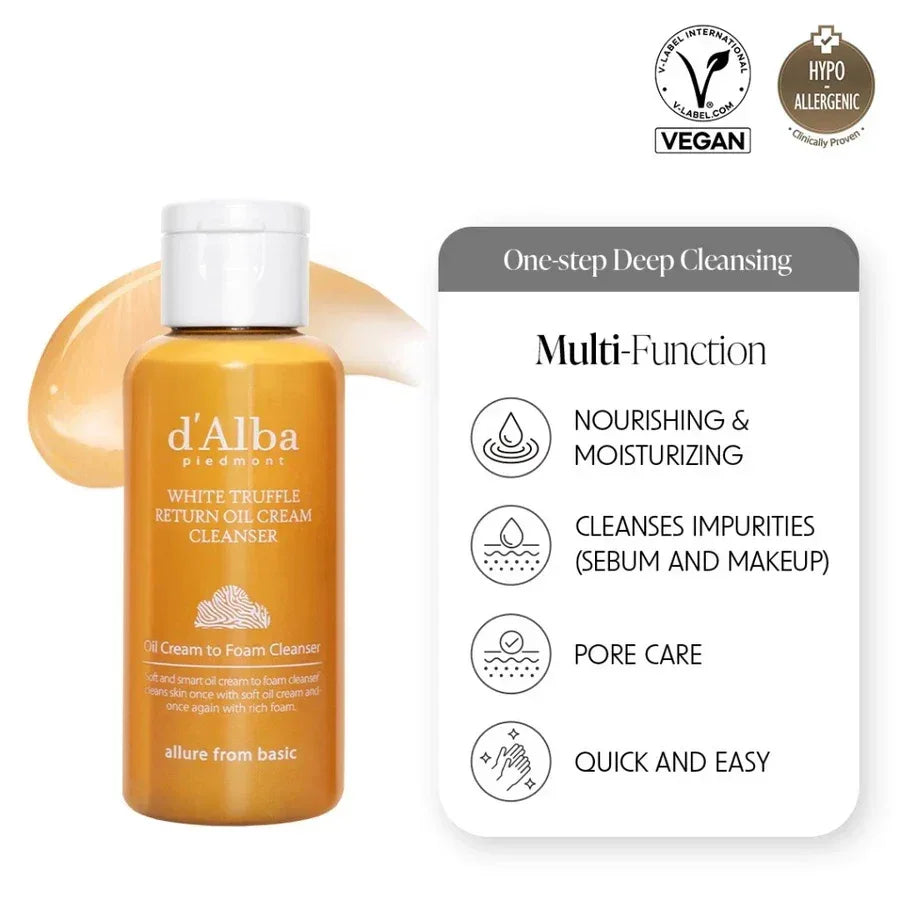 D'ALBA| White Truffle Return Oil Cream Cleanser Mini - 65ml - InternationalCosmetic
