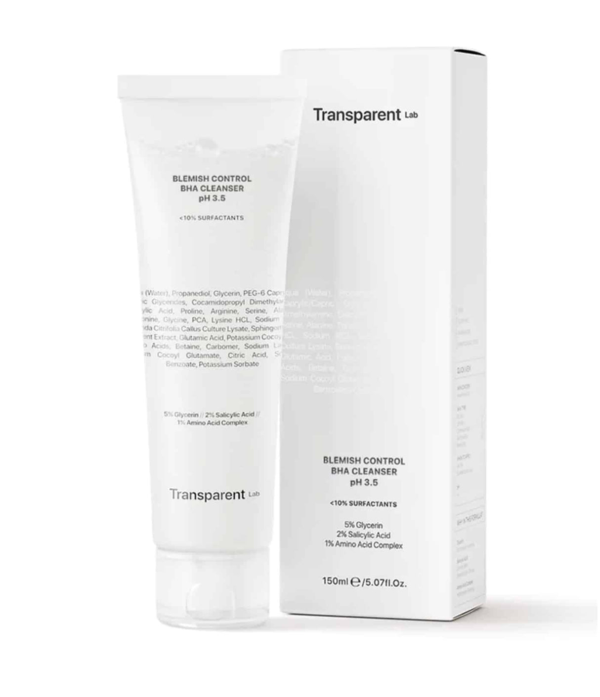TRANSPARENT LAB | Blemish Control BHA Cleanser PH 3.5 - 150ml - InternationalCosmetic