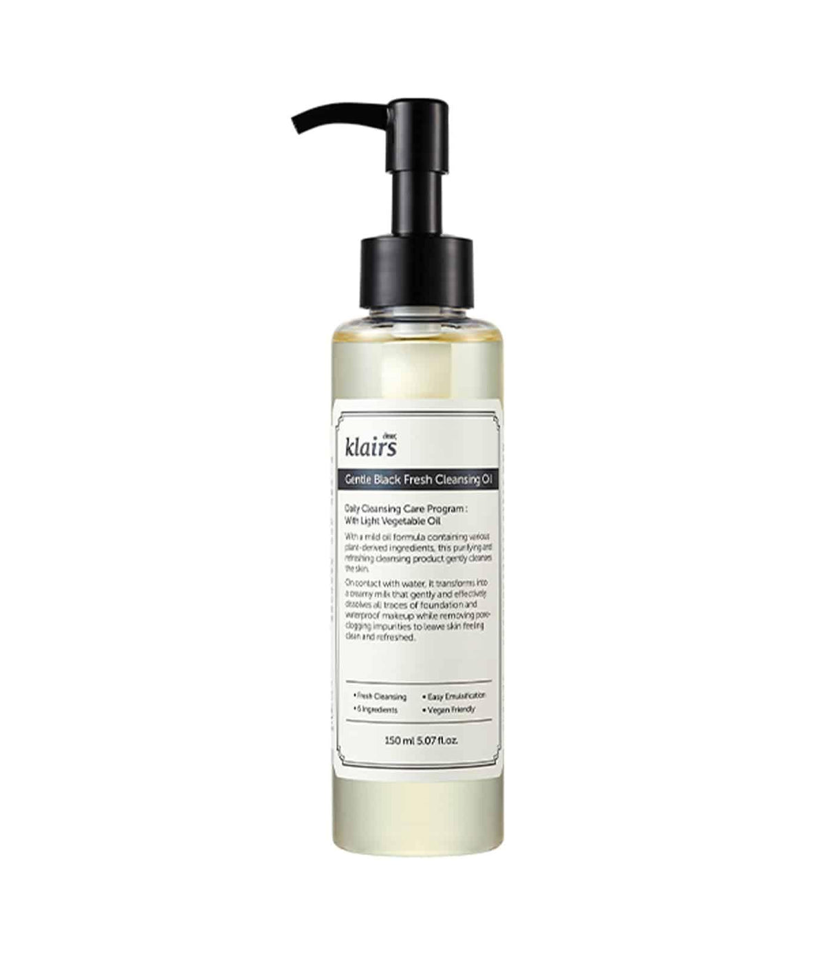 KLAIRS | Gentle Black Fresh Cleansing Oil - InternationalCosmetic