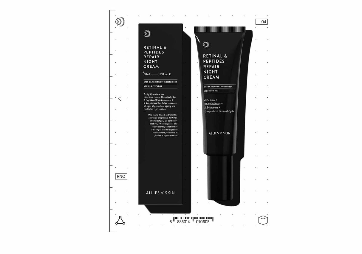 ALLIES OF SKIN | Retinal 0.05% & Peptides Repair Night Cream - 50ml - InternationalCosmetic
