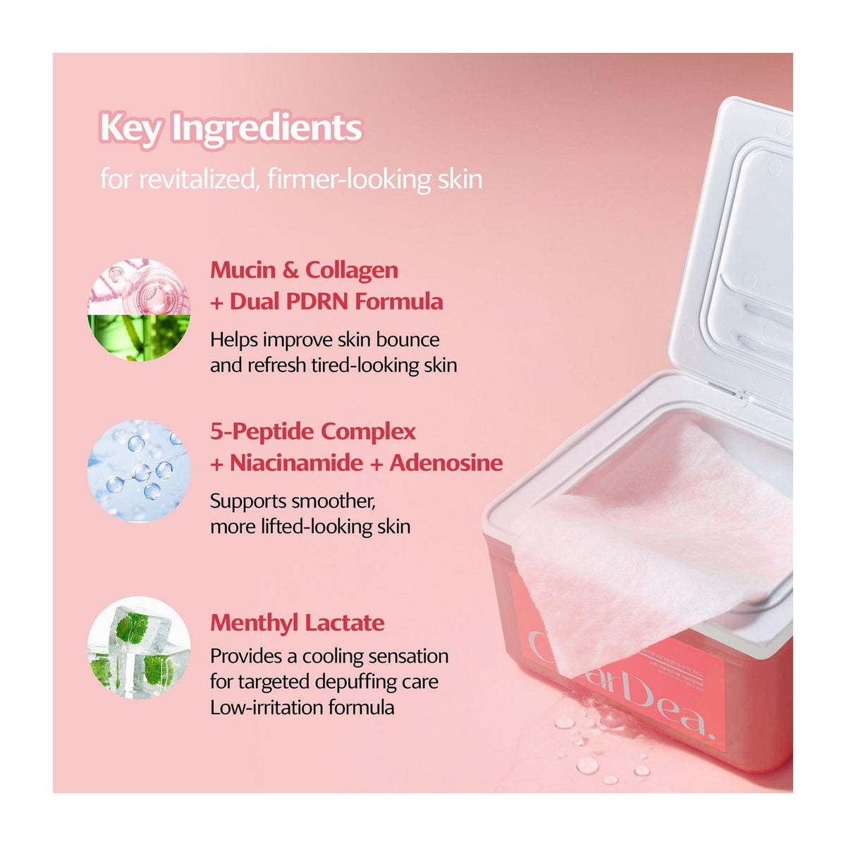 ClearDea | Mucin Collagen PDRN Tension Fit Pad - 80 pads