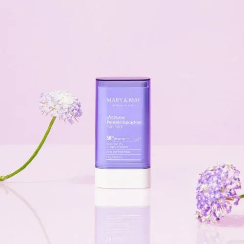 MARY & MAY | Vegan Peptide Backuchiol Sun Stick SPF50 + -18 gr - InternationalCosmetic