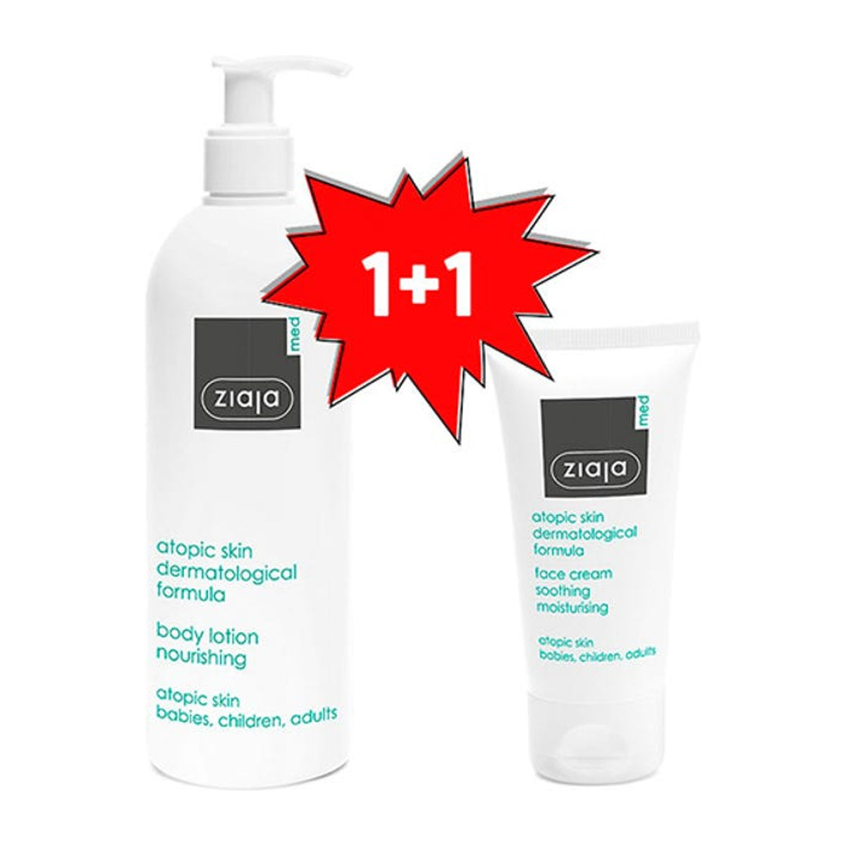 ZIAJA MED | Atopic Skin Body Lotion + Face Cream Set - 400ml + 50ml
