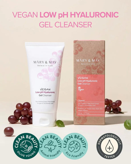 MARY & MAY | Vegan Low pH Hyaluronic Gel Cleanser - 150 ml - InternationalCosmetic