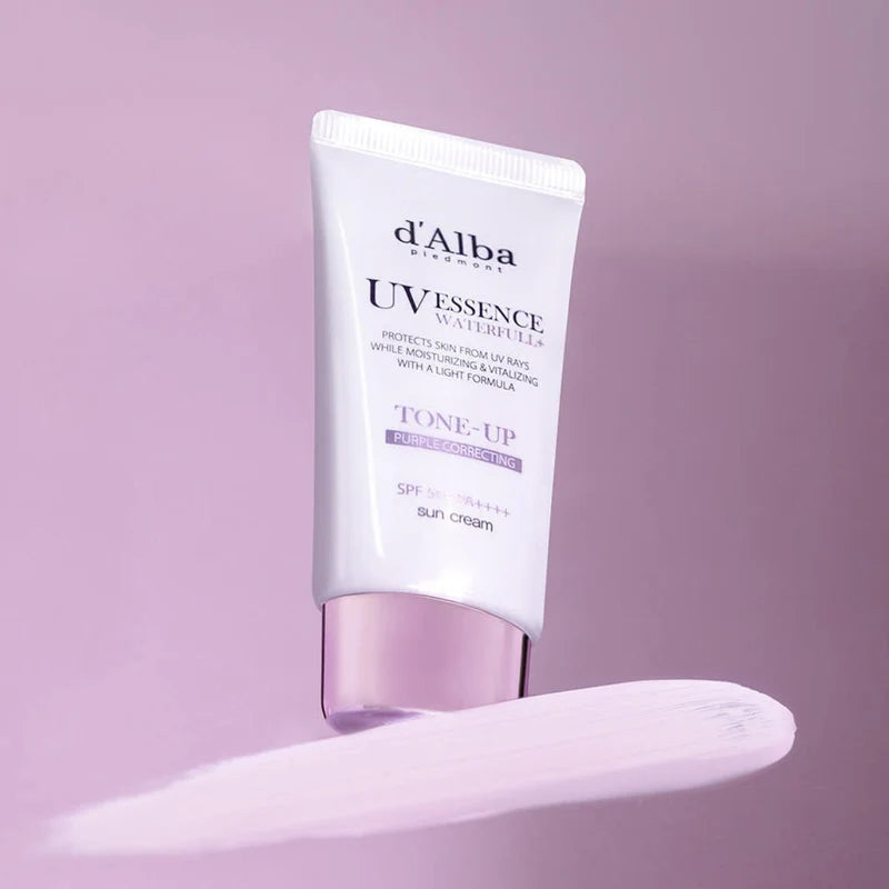 D'ALBA | UV Essence Waterfull Tone-Up Purple Correcting Sun Cream SPF50+ PA++++ Purple - 50 ml