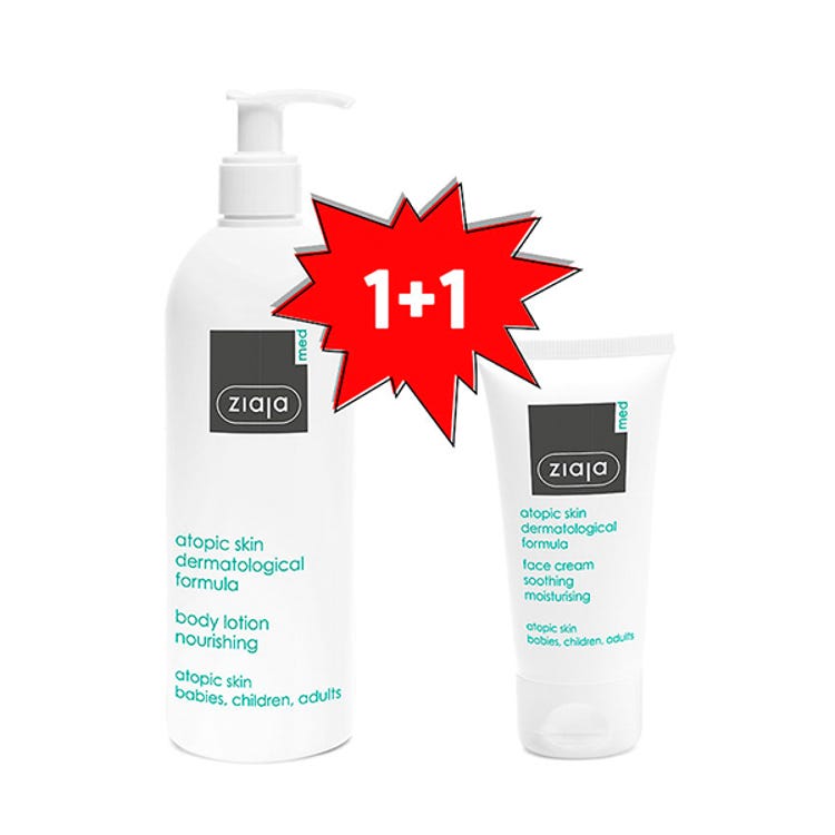 ZIAJA MED | Atopic Skin Body Lotion + Face Cream Set - 400ml + 50ml
