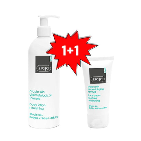 ZIAJA MED | Atopic Skin Body Lotion + Face Cream Set - 400ml + 50ml