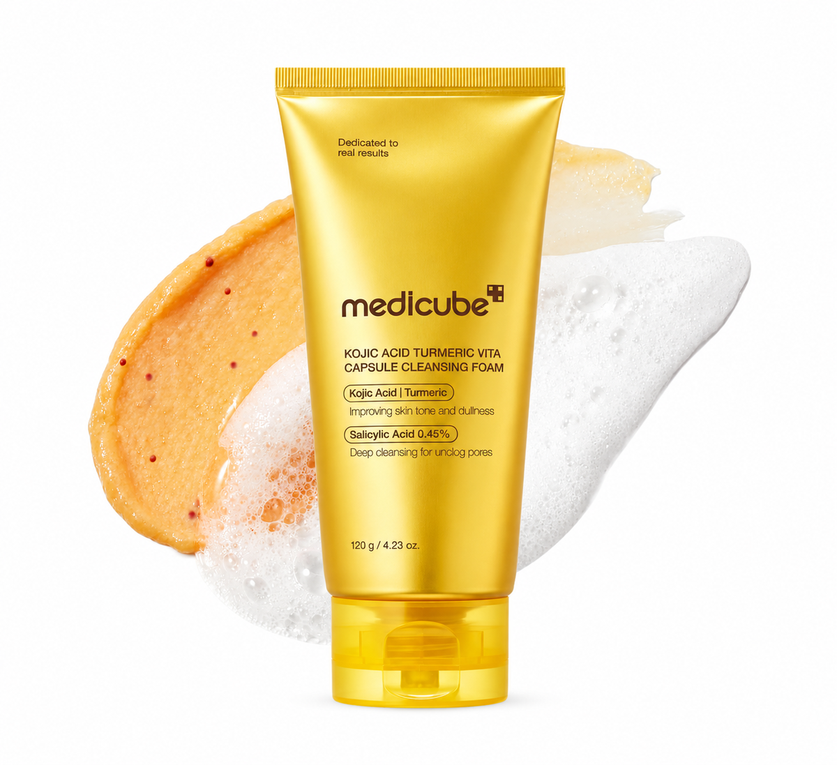 MEDICUBE | Kojic Acid Turmeric Vita Capsule Cleansing Foam - 120 gr