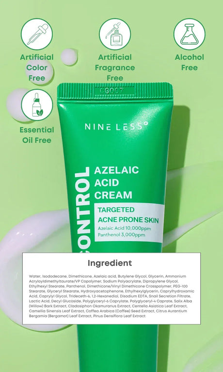 NINE LESS | A-Control Azelaic Acid Cream Mini - 15 ml - InternationalCosmetic