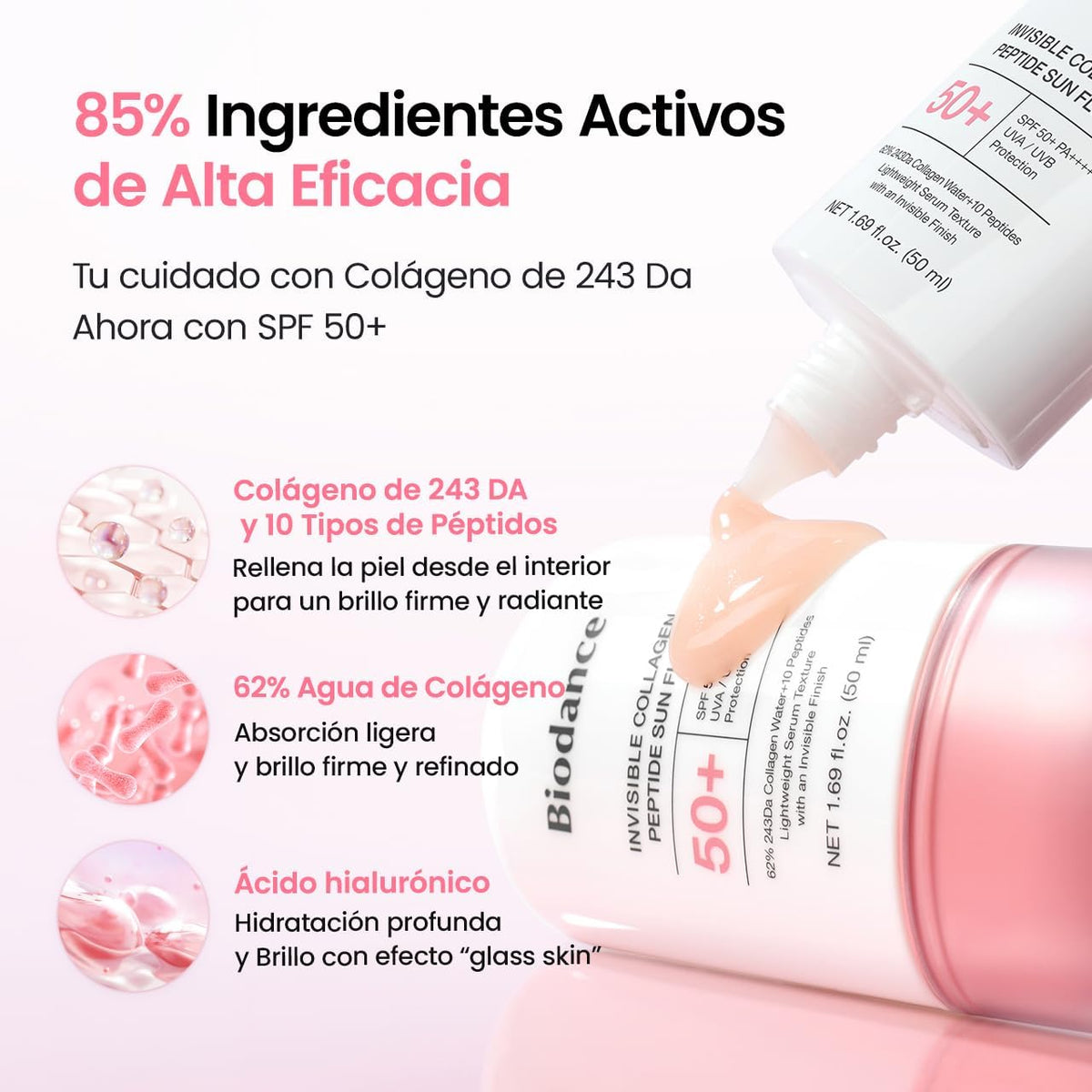 BIODANCE | Invisible Collagen Peptide Sun Fluid SPF 50+ PA++++ - 50ml